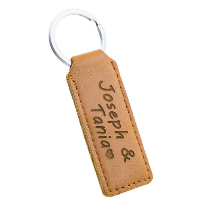 Gepersonaliseerde Sleutelhanger van Echt Leer