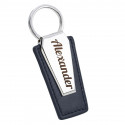 Gepersonaliseerde Leren Sleutelhanger met Metalen Plaat