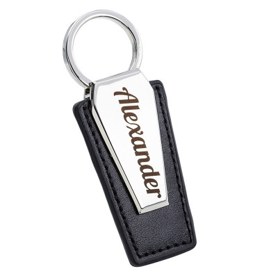 Gepersonaliseerde Leren Sleutelhanger met...