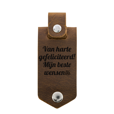 Gepersonaliseerde Sleutelhanger van Echt Leer...
