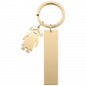Gegraveerde Rechthoekige Gepersonaliseerde Sleutelhanger met Meisje Bedeltje