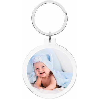 Gepersonaliseerde Acryl Foto Sleutelhanger - Rond