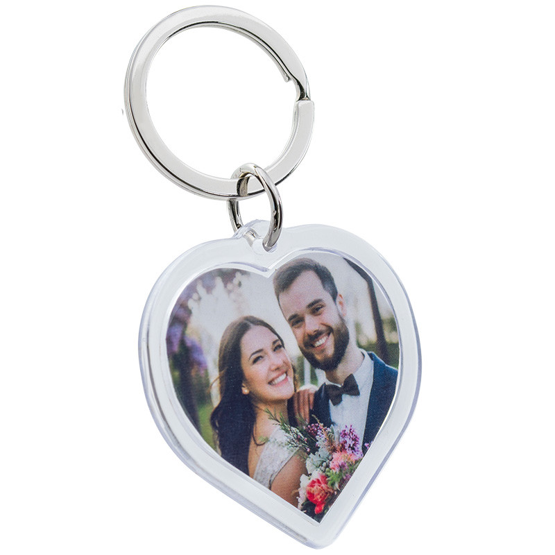 Gepersonaliseerde Acryl Foto Sleutelhanger - Hartje