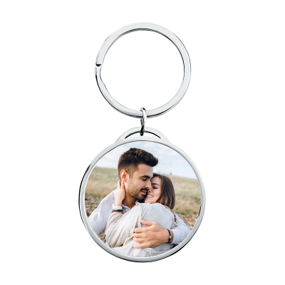 Gepersonaliseerde Luxe Ronde Sleutelhanger met...