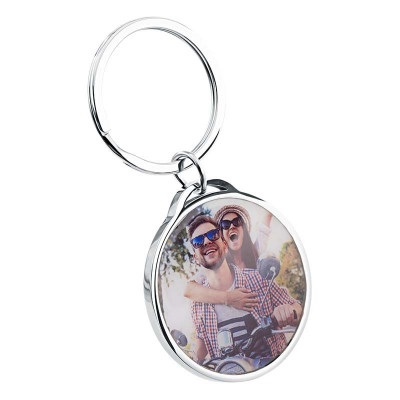 Gepersonaliseerde Luxe Ronde Sleutelhanger met...
