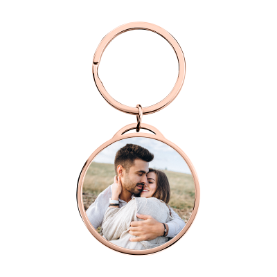 Gepersonaliseerde Luxe Ronde Sleutelhanger met...