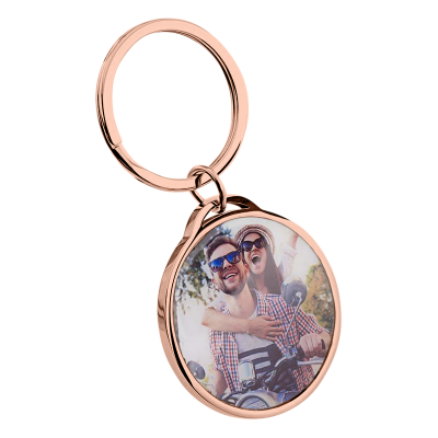 Gepersonaliseerde Luxe Ronde Sleutelhanger met...
