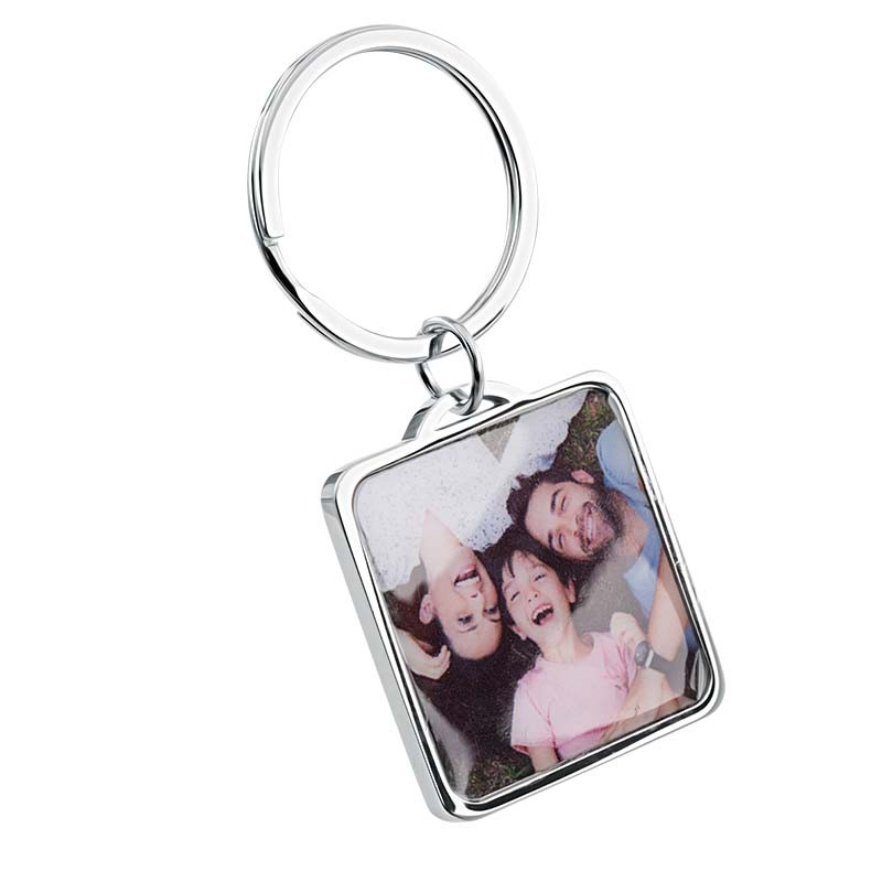 Gepersonaliseerde Luxe Vierkante Sleutelhanger met Foto
