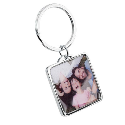 Gepersonaliseerde Luxe Vierkante Sleutelhanger...