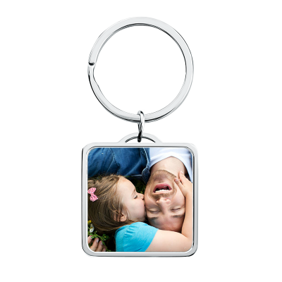 Gepersonaliseerde Luxe Vierkante Sleutelhanger...