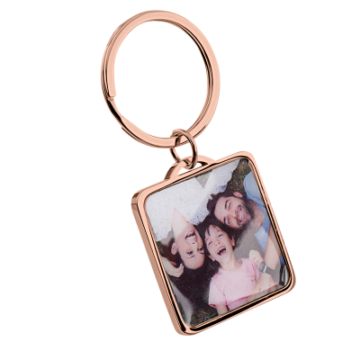 Gepersonaliseerde Luxe Vierkante Sleutelhanger...