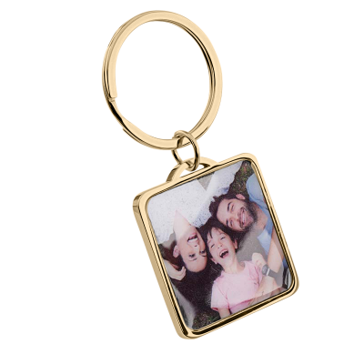 Gepersonaliseerde Luxe Vierkante Sleutelhanger...
