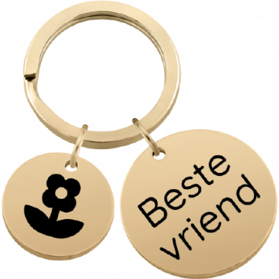 Gegraveerde Sleutelhanger met 2 Rondjes
