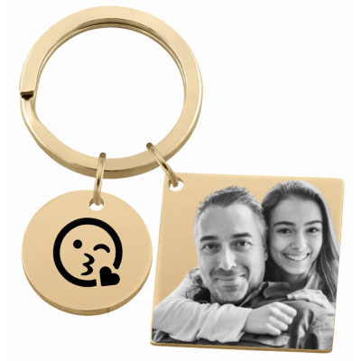 Gepersonaliseerde Vierkante Sleutelhanger met...