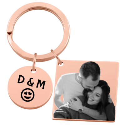 Gepersonaliseerde Vierkante Sleutelhanger met...