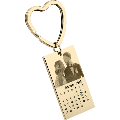 Sleutelhanger met Gegraveerde Foto en Kalender