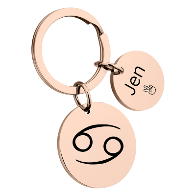 Gepersonaliseerde Ronde Sleutelhanger met... Gepersonaliseerde Ronde Sleutelhanger met...
