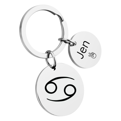 Gepersonaliseerde Ronde Sleutelhanger met... Gepersonaliseerde Ronde Sleutelhanger met...