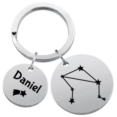 Gepersonaliseerde Ronde Sleutelhanger met...