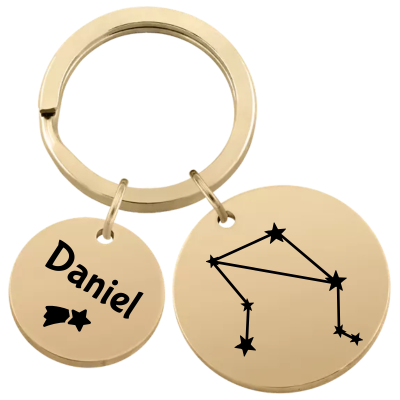 Gepersonaliseerde Ronde Sleutelhanger met...