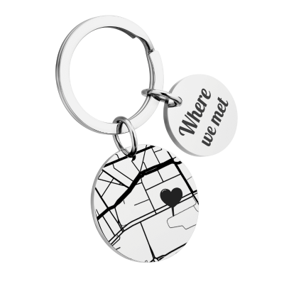 Gepersonaliseerde Geokaart Sleutelhanger Gepersonaliseerde Geokaart Sleutelhanger