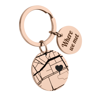 Gepersonaliseerde Geokaart Sleutelhanger Gepersonaliseerde Geokaart Sleutelhanger