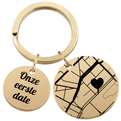 Gepersonaliseerde Geokaart Sleutelhanger Gepersonaliseerde Geokaart Sleutelhanger
