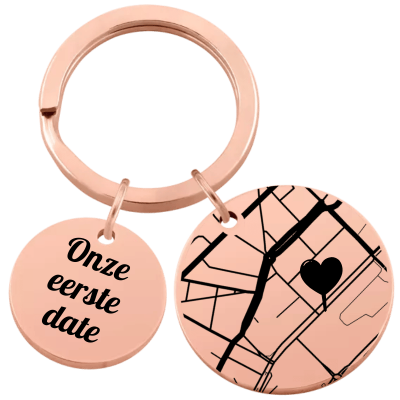 Gepersonaliseerde Geokaart Sleutelhanger Gepersonaliseerde Geokaart Sleutelhanger