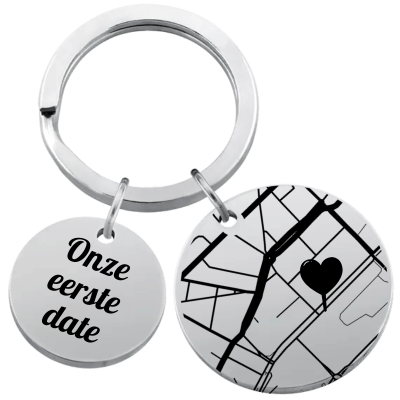 Gepersonaliseerde Geokaart Sleutelhanger Gepersonaliseerde Geokaart Sleutelhanger