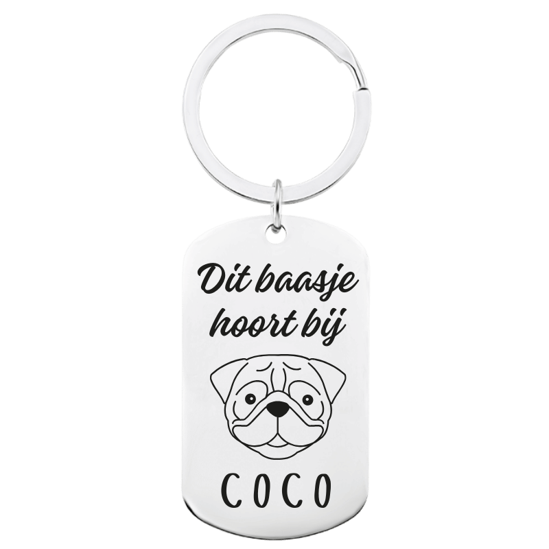Militaire tag Hondenras en Naam Gegraveerde Sleutelhanger