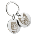 2 Rounds Pet Portrait Keyring