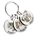 3 Rounds Pet Portrait Keyring