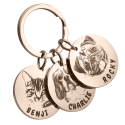 3 Rounds Pet Portrait Keyring