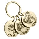 3 Rounds Pet Portrait Keyring