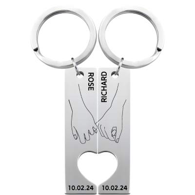 Gepersonaliseerde Koppel Handen Houden Hart...