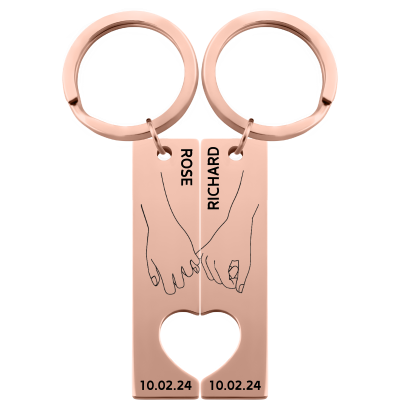 Gepersonaliseerde Koppel Handen Houden Hart...