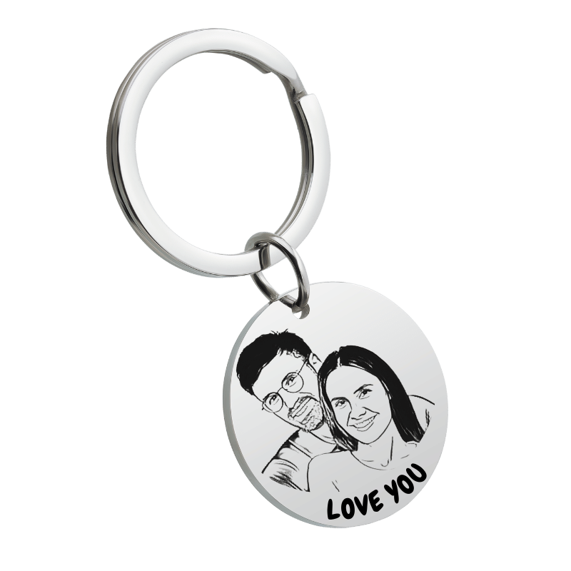 Gepersonaliseerde Ronde Sleutelhanger met Foto - voeg de Foto en Naam
