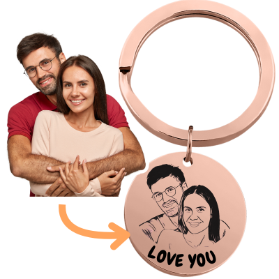 Gepersonaliseerde Ronde Sleutelhanger met Foto...