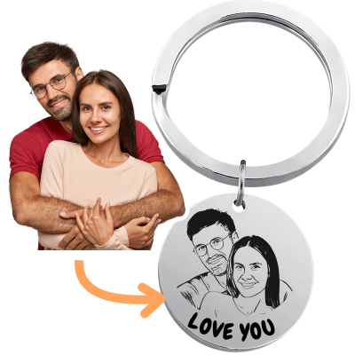 Gepersonaliseerde Ronde Sleutelhanger met Foto...