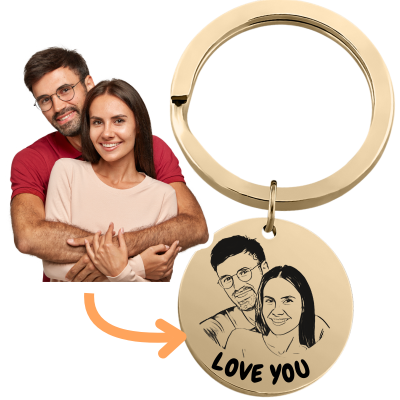 Gepersonaliseerde Ronde Sleutelhanger met Foto...
