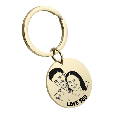 Gepersonaliseerde Ronde Sleutelhanger met Foto...