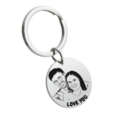 Gepersonaliseerde Ronde Sleutelhanger met Foto...