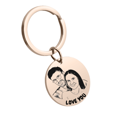Gepersonaliseerde Ronde Sleutelhanger met Foto...