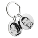 Sleutelhanger met Twee Rondjes - Personaliseer met de Foto's en namen