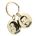 Sleutelhanger met Twee Rondjes - Personaliseer met de Foto's en namen