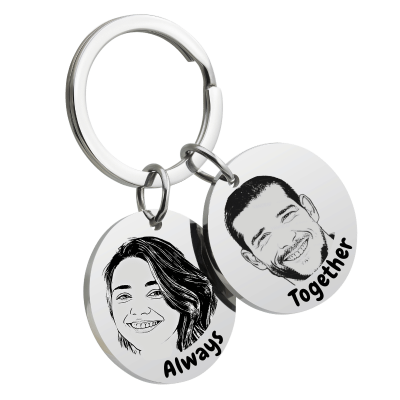 Sleutelhanger met Twee Rondjes - Personaliseer...