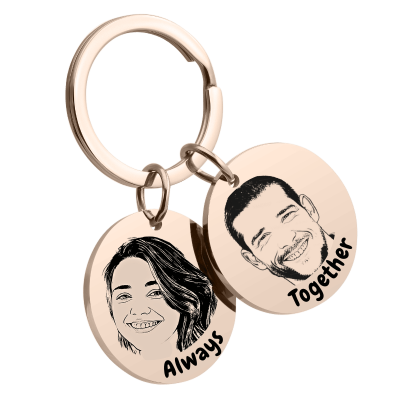 Sleutelhanger met Twee Rondjes - Personaliseer...