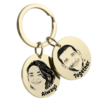 Sleutelhanger met Twee Rondjes - Personaliseer...